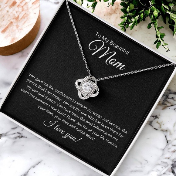 TO MY BEAUTIFUL MOM NECKLACE SOFT BOX GIFT HOLIDAY BIRTHDAY MOTHER’S DAY - Picture 5 of 5